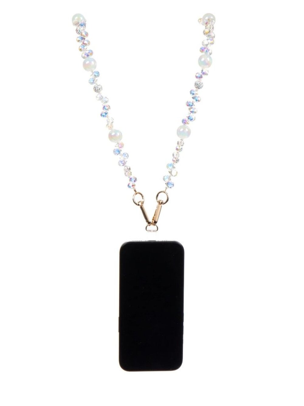 Bling Beaded Crystal Star Cross Body Phone Strap with Metal Clasps - 48 Inches -